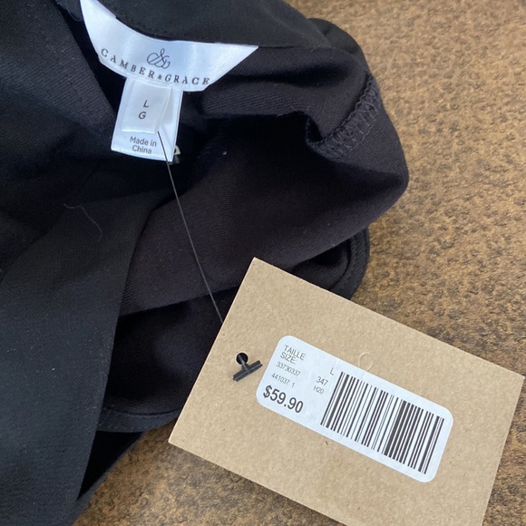 NWT black dress blouse with sheer sleeves - Picture 9 of 9